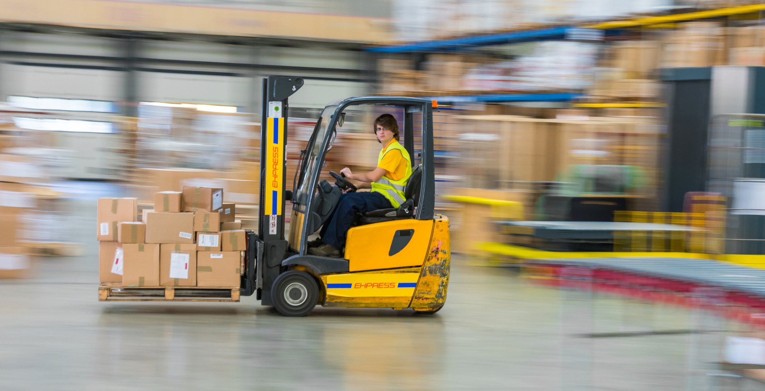 Forklift In Warehouse